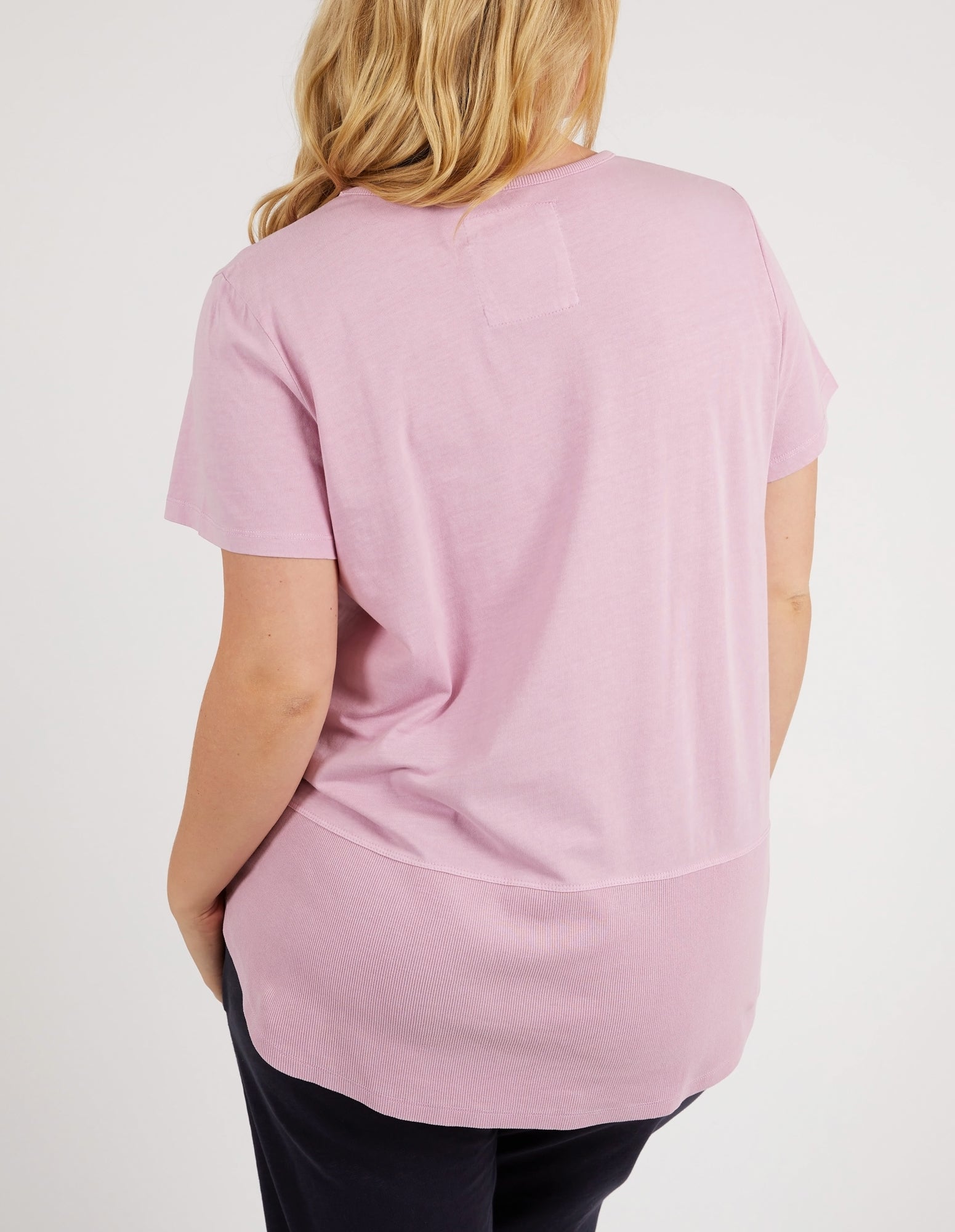 Image of Elm Rib S/S Tee - Peony Pink
