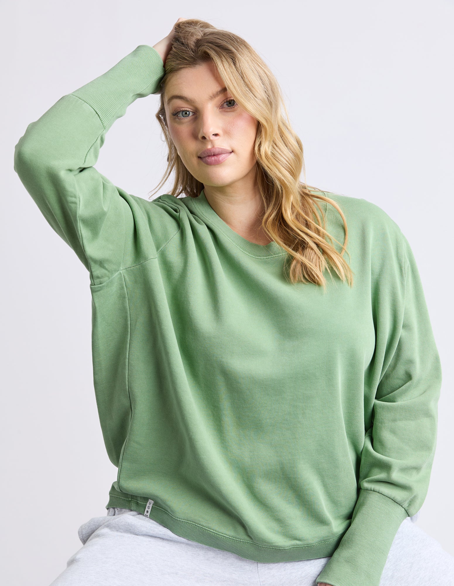 Image of Elm Divine Crew - Military Green