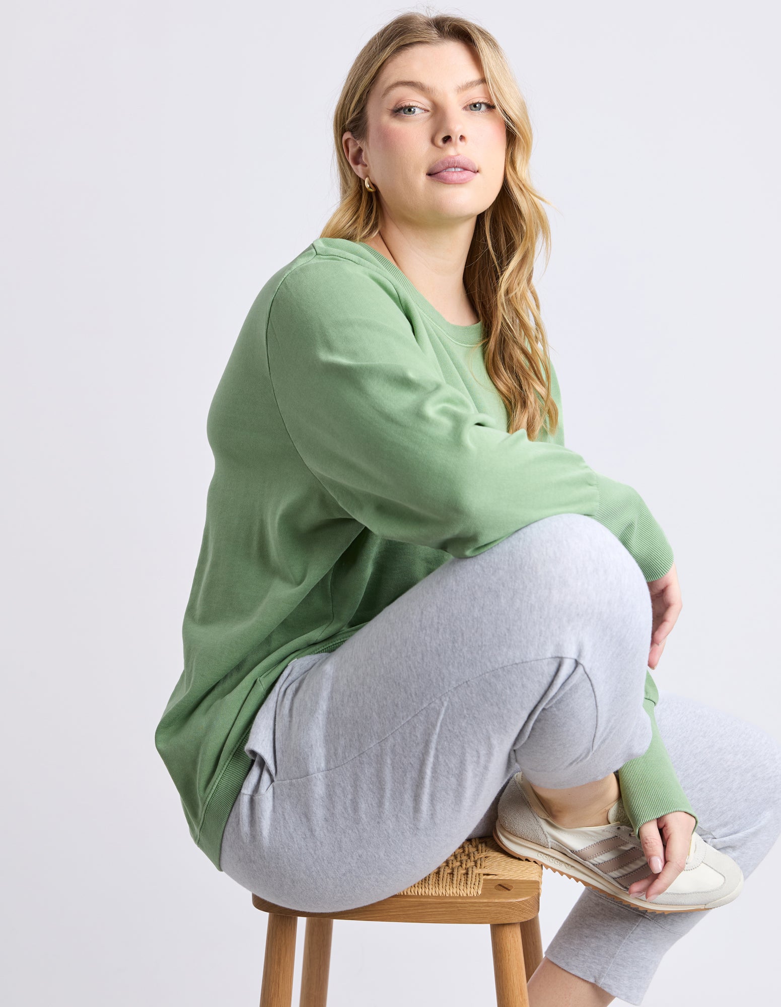 Image of Elm Divine Crew - Military Green