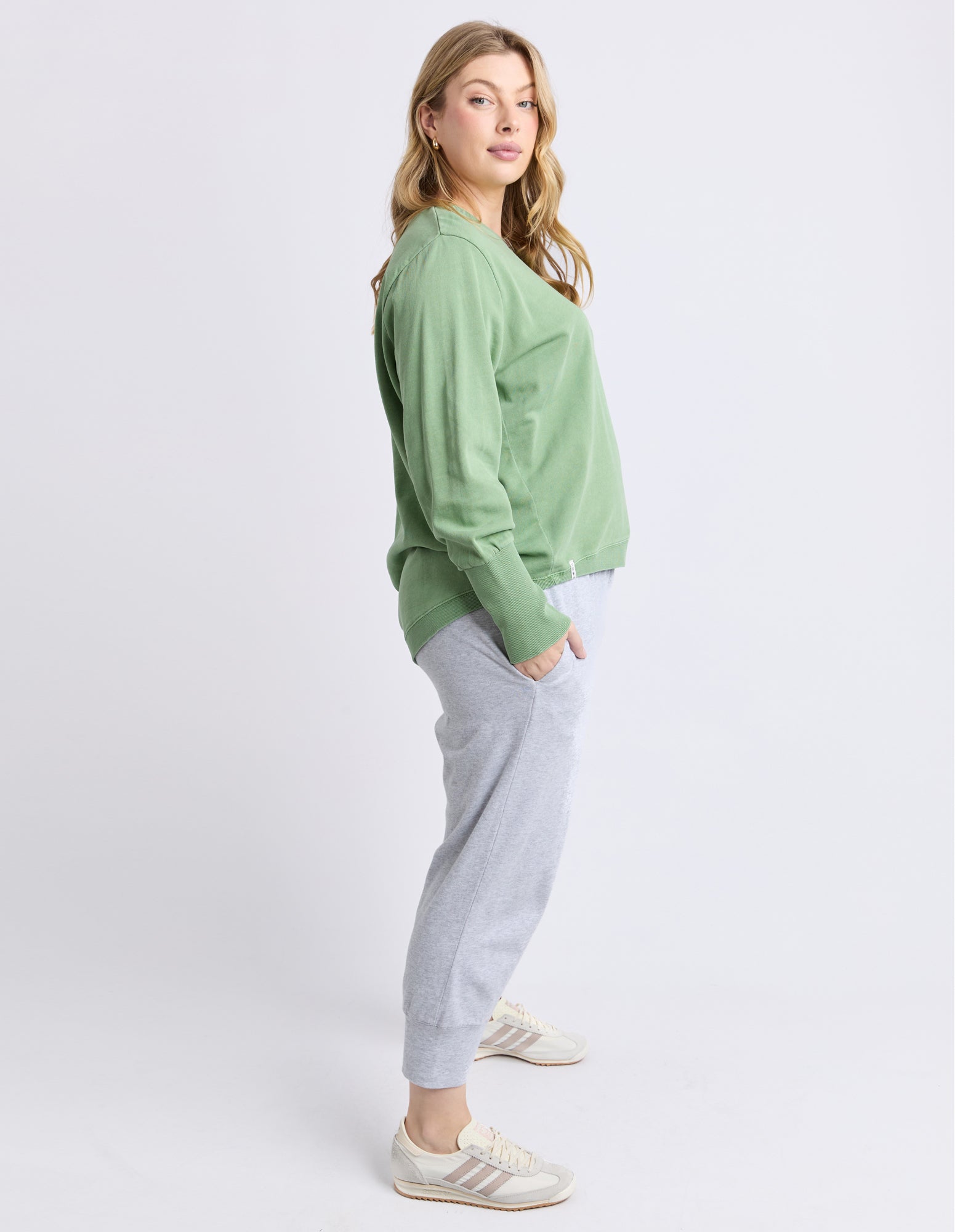 Image of Elm Divine Crew - Military Green