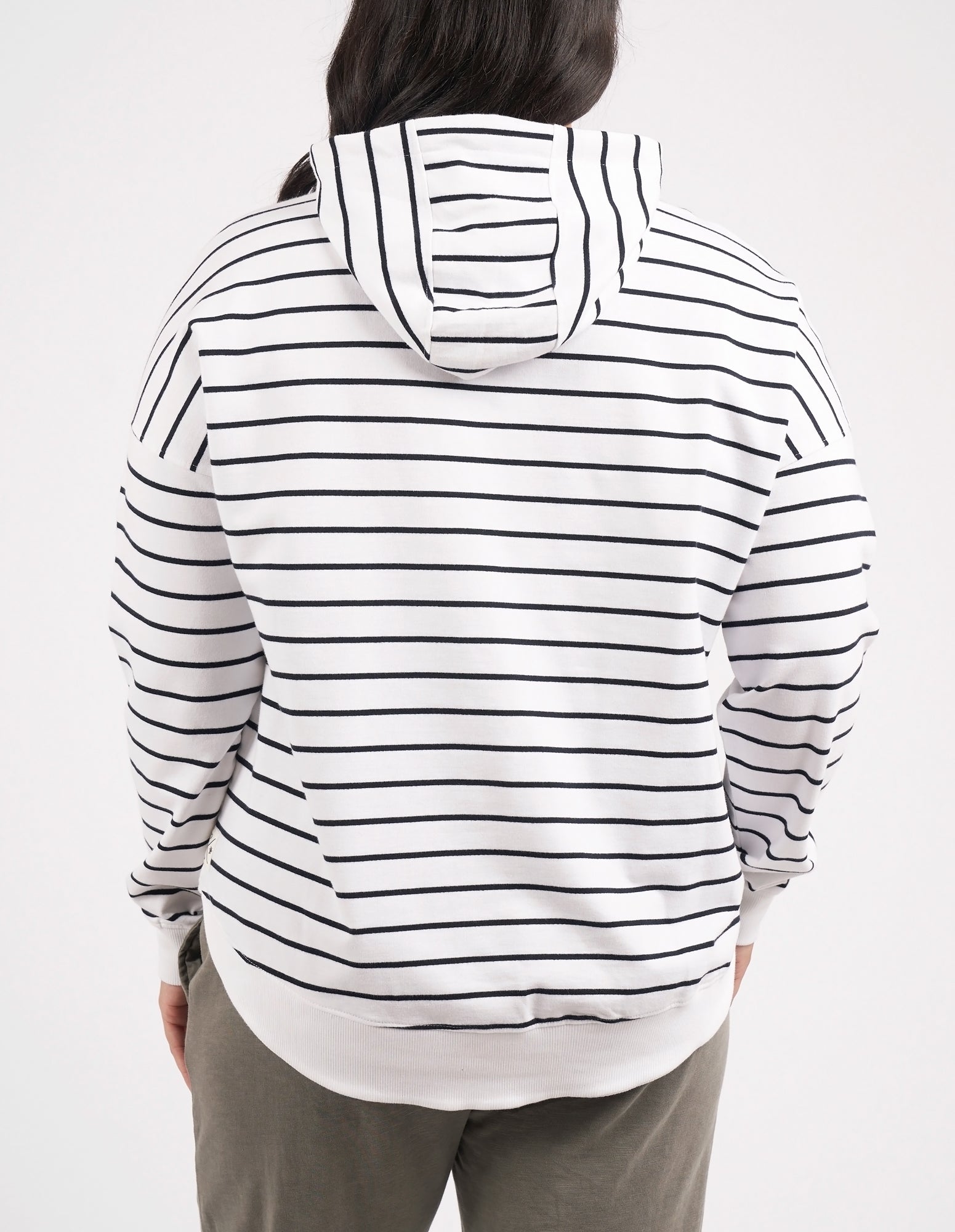 Elm Lounger Scoop Hoody - Stripe White/Navy