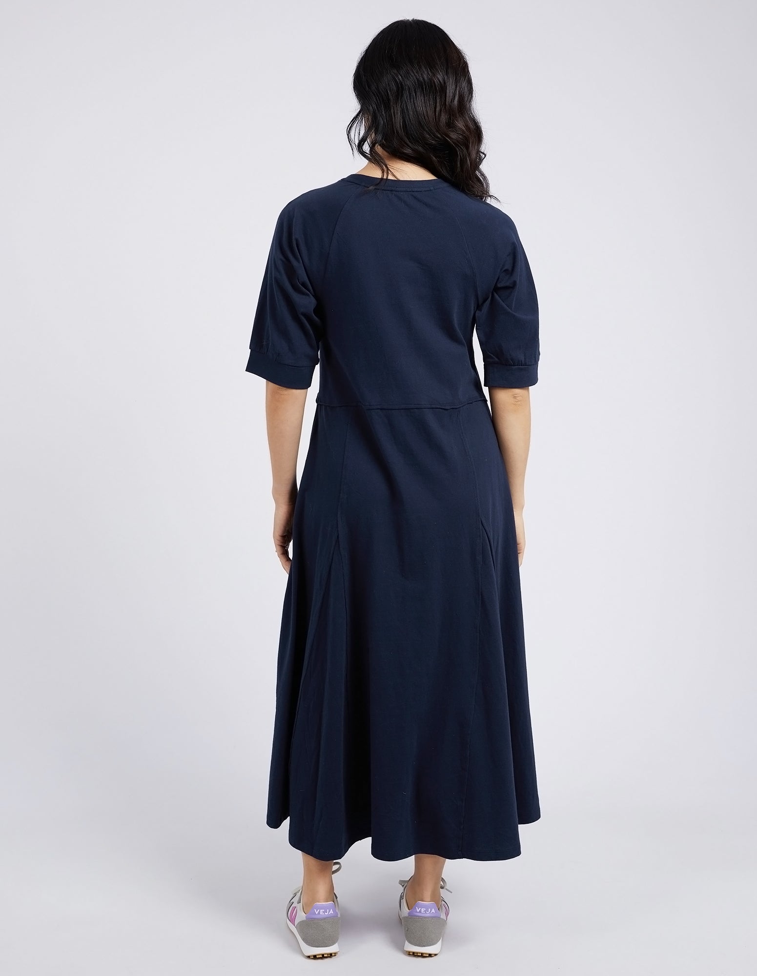 Collection of Elm York Midi Dress - Navy in a gallery layout