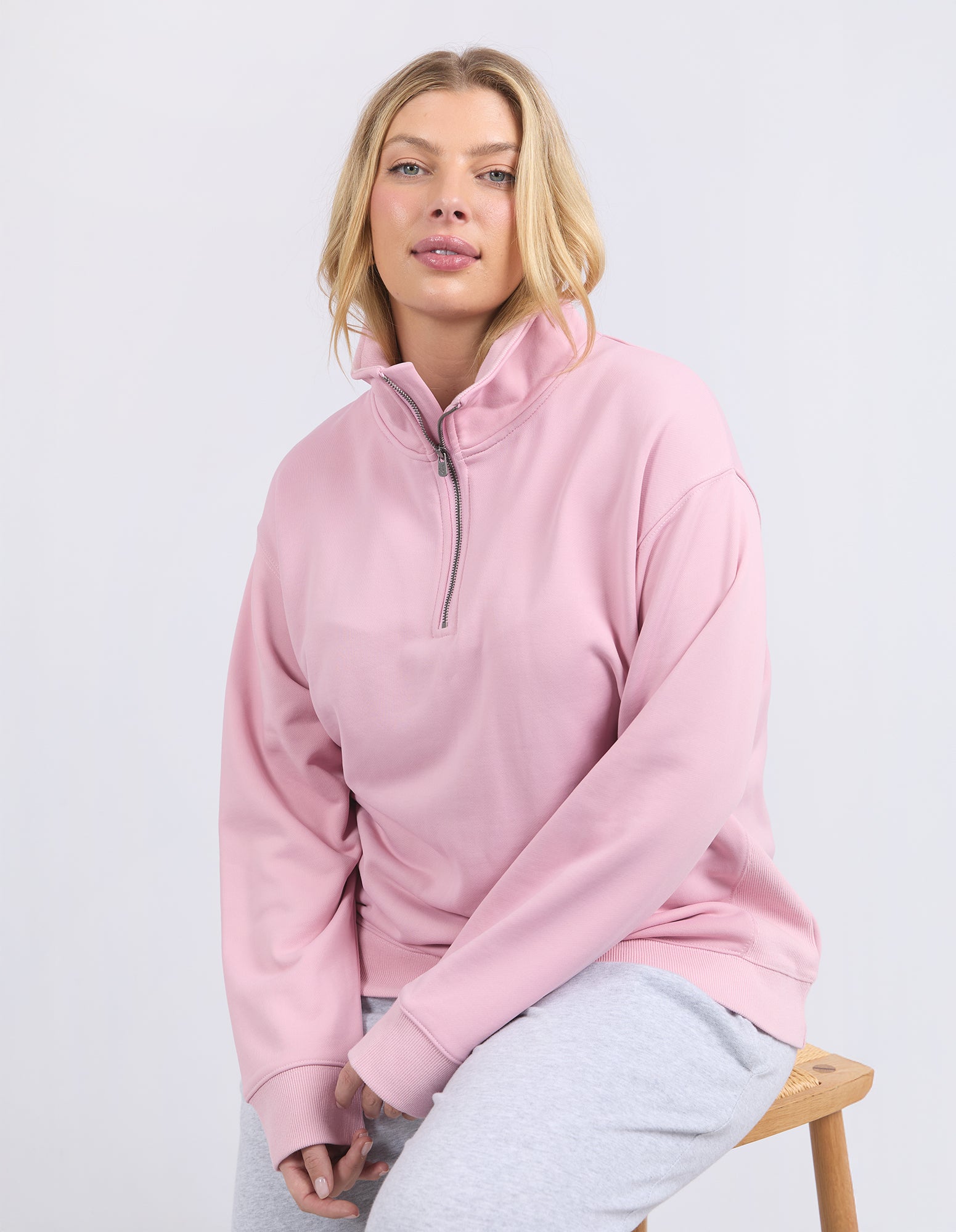Image of Elm Tatum Half Zip Fleece - Soft Pink