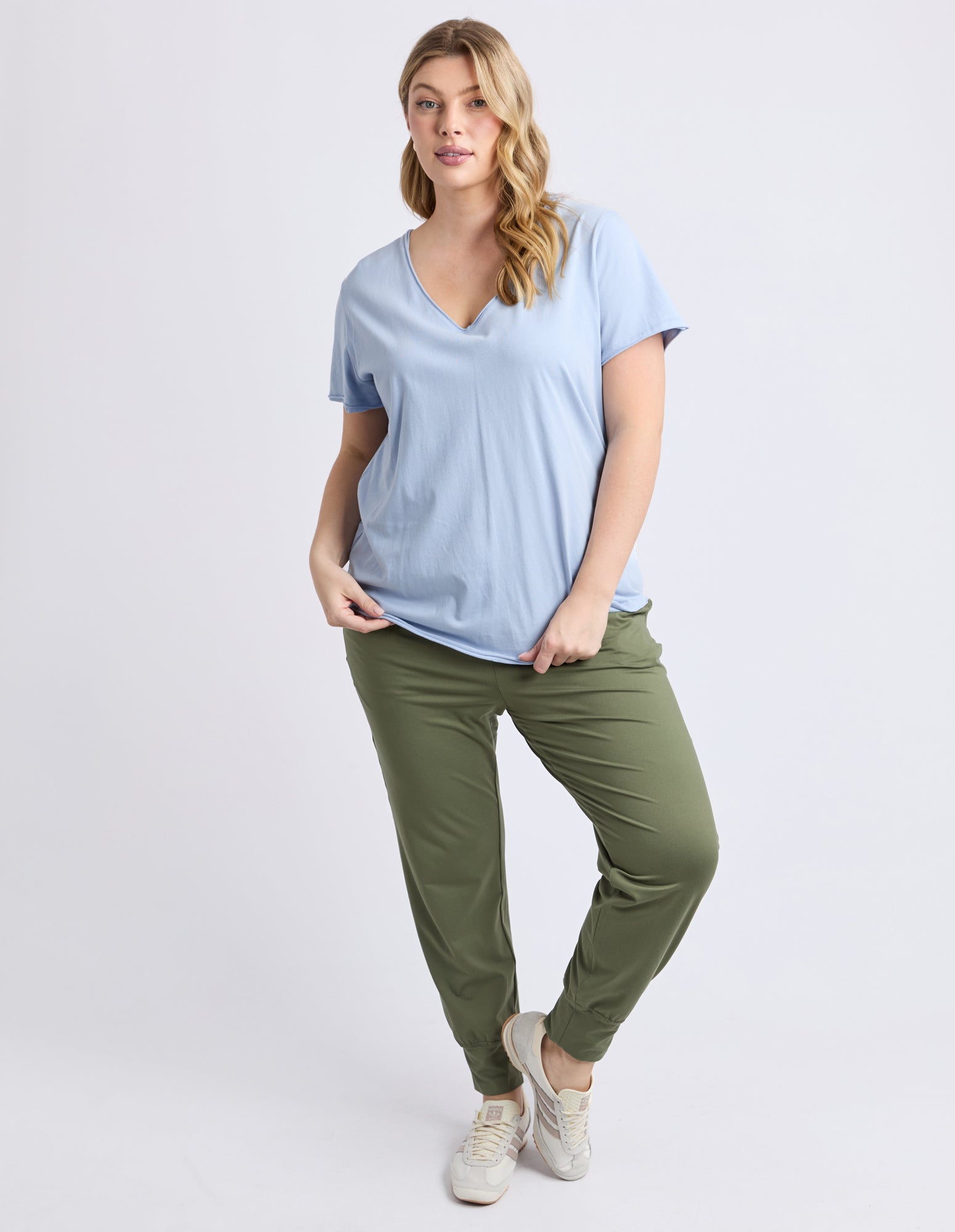 Image of Elm Pima Vee Tee - Sky Blue