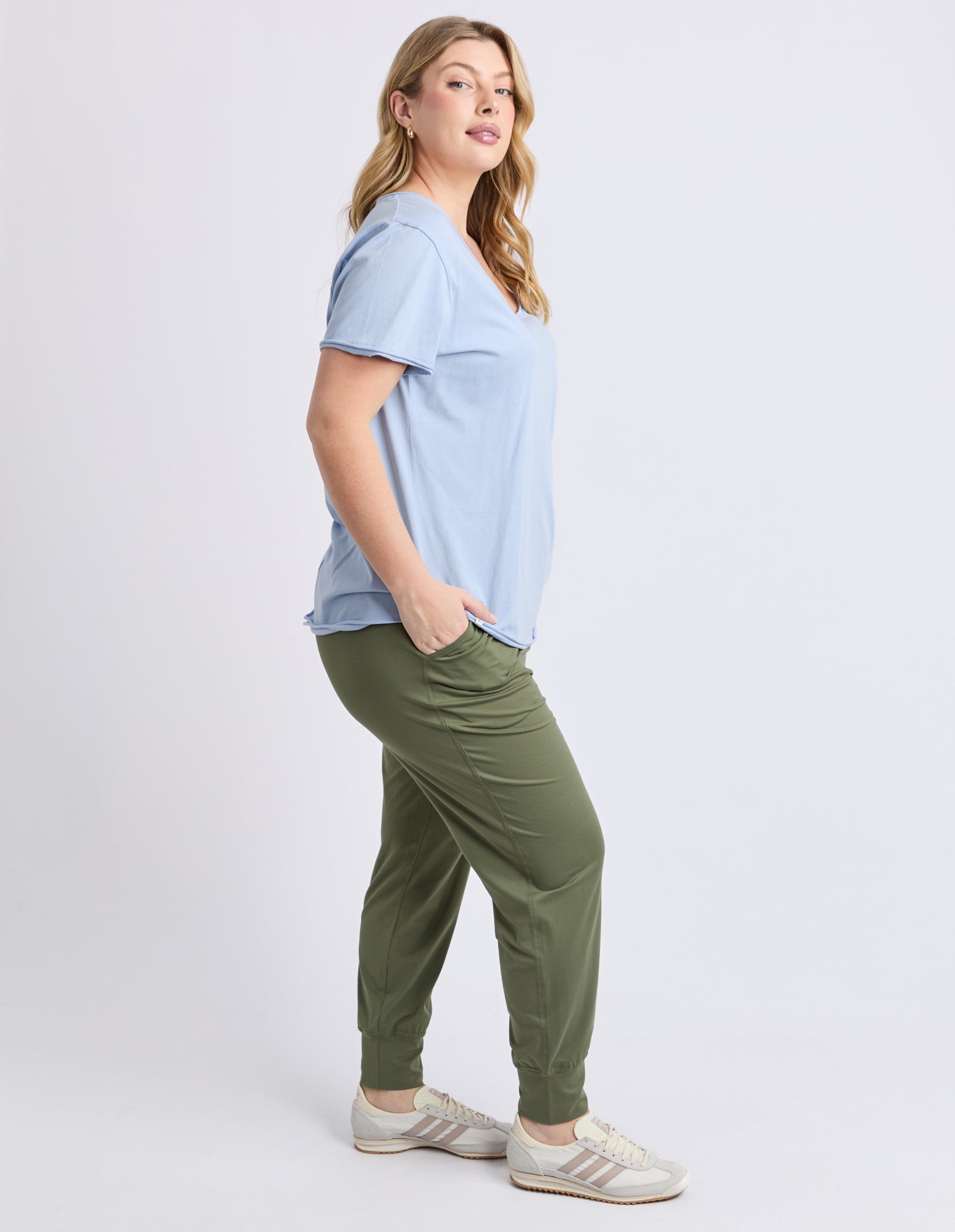 Image of Elm Pima Vee Tee - Sky Blue