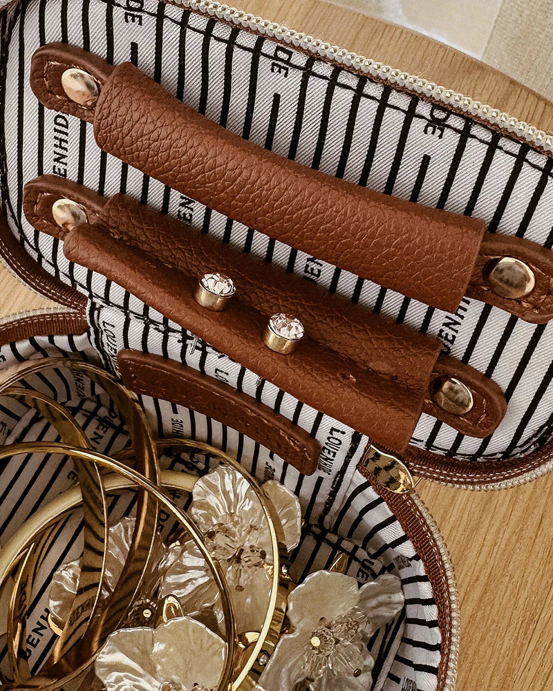 Collection of Louenhide Trudy Jewellery Box - Natural Tan in a gallery layout