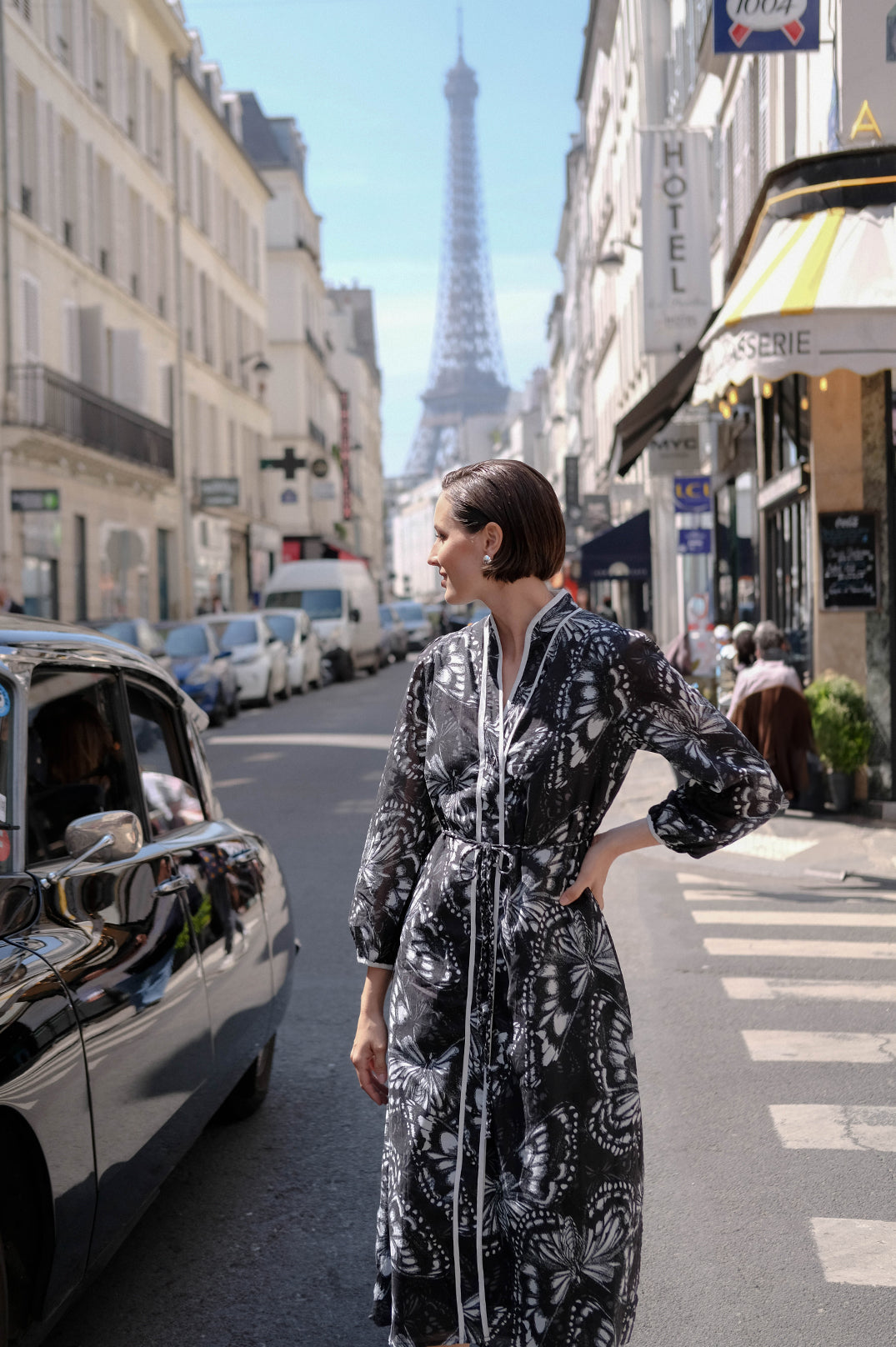 Collection of Adorne Nelly Butterfly Print Dress in a gallery layout