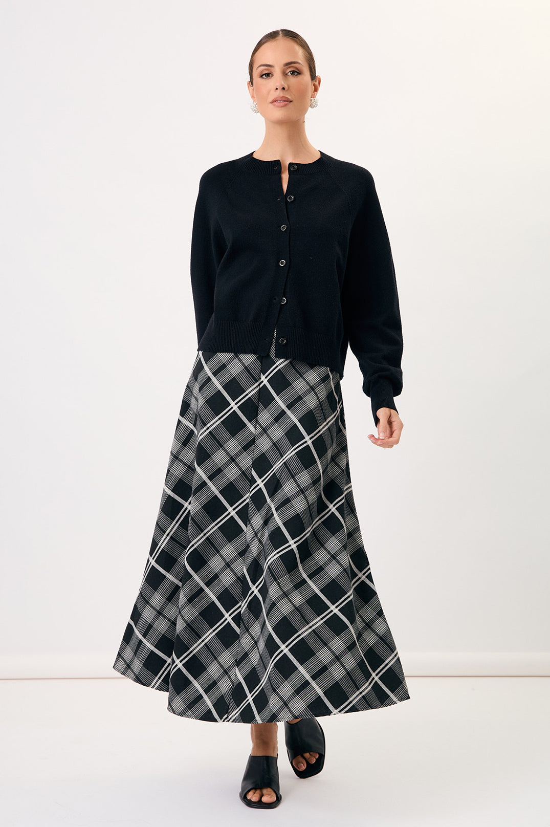 Collection of Adorne Freddy Knit Cardigan - Black in a gallery layout