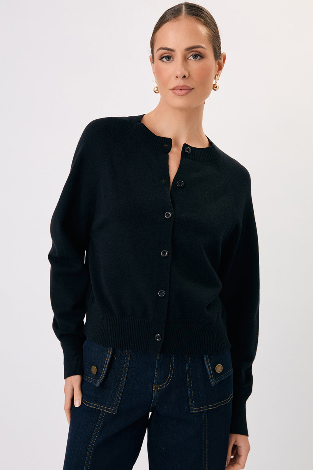 Adorne Freddy Knit Cardigan - Black