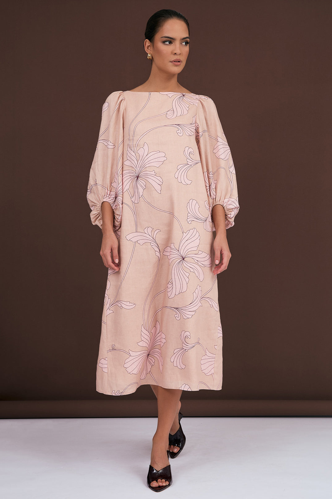 Collection of Adorne Marion Salvador Print Midi Dress in a gallery layout