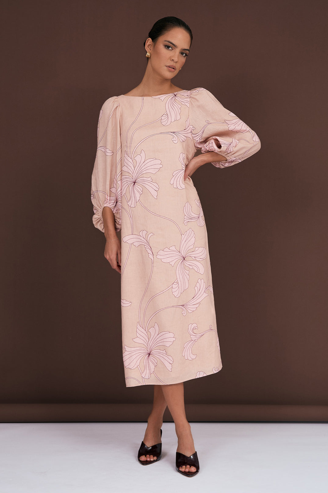 Collection of Adorne Marion Salvador Print Midi Dress in a gallery layout