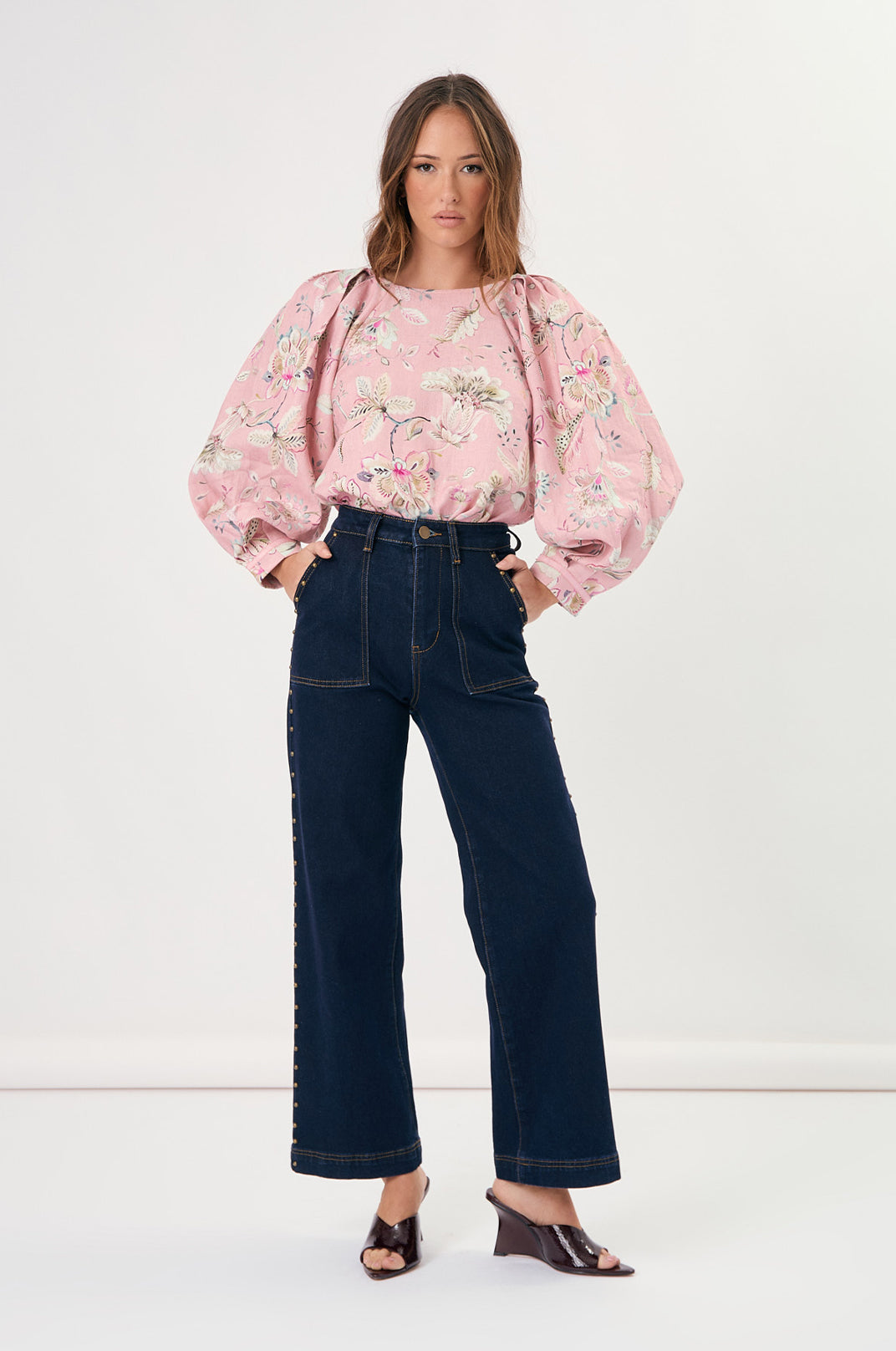 Adorne Asha Long Sleeve Printed Top