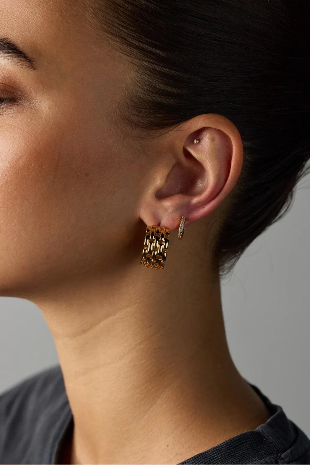 Collection of Zafino Ally Huggie - Gold in a gallery layout