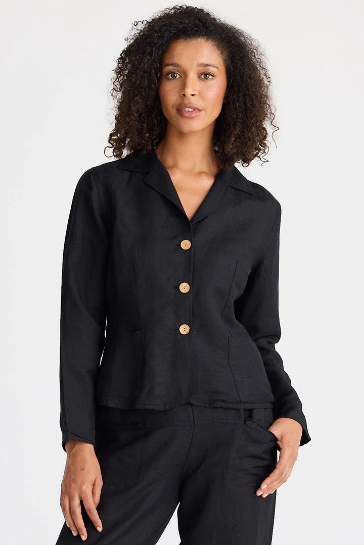 The Shanty Corporation Amalfi Jacket - Black Linen Blend