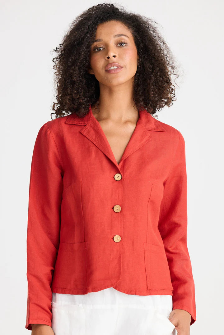 The Shanty Corporation Amalfi Jacket - Cherry Linen Blend