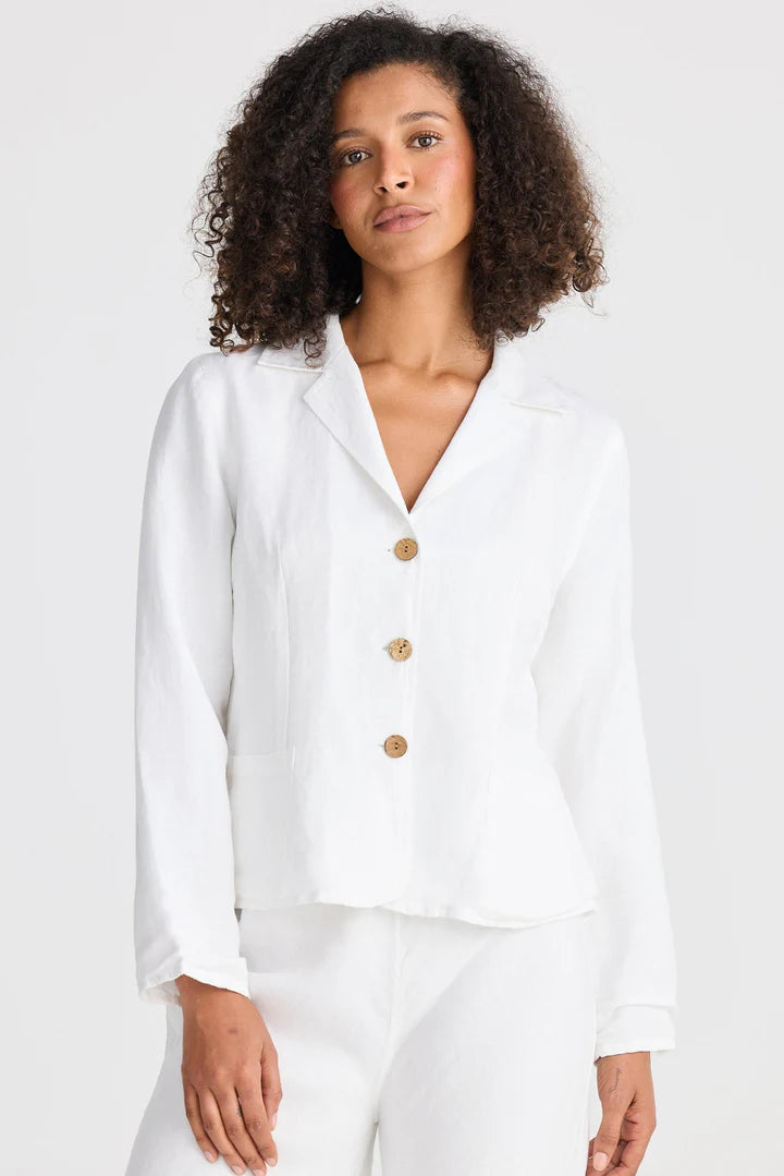 The Shanty Corporation Amalfi Jacket - White Linen Blend
