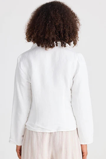 Collection of The Shanty Corporation Amalfi Jacket - White Linen Blend in a gallery layout