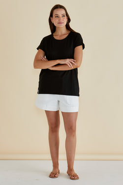 Collection of Betty Basics Caia Crew Tee - Black in a gallery layout
