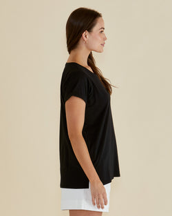Collection of Betty Basics Caia Crew Tee - Black in a gallery layout