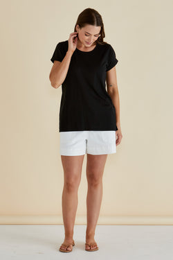 Collection of Betty Basics Caia Crew Tee - Black in a gallery layout