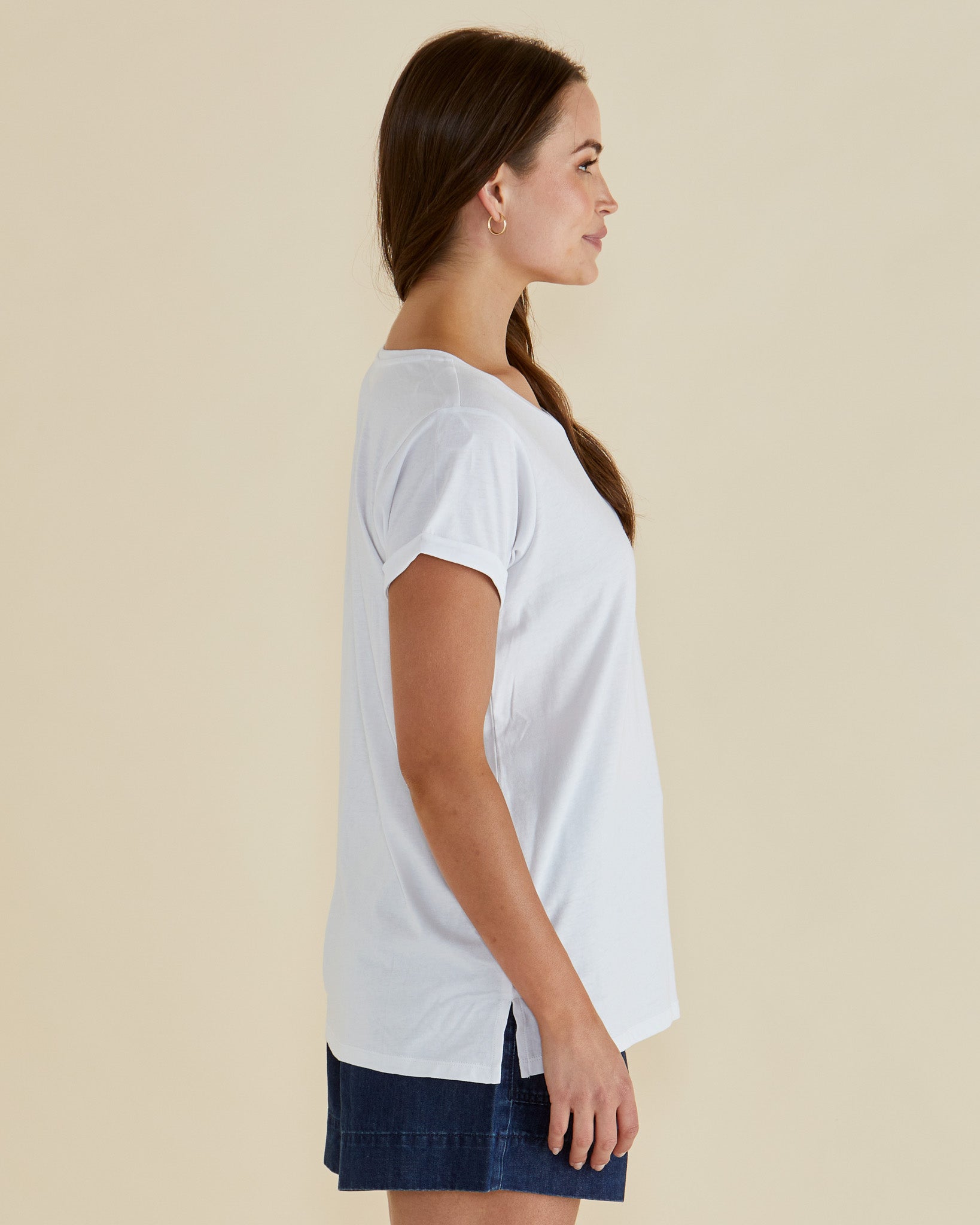 Collection of Betty Basics Caia Crew Tee - White in a gallery layout