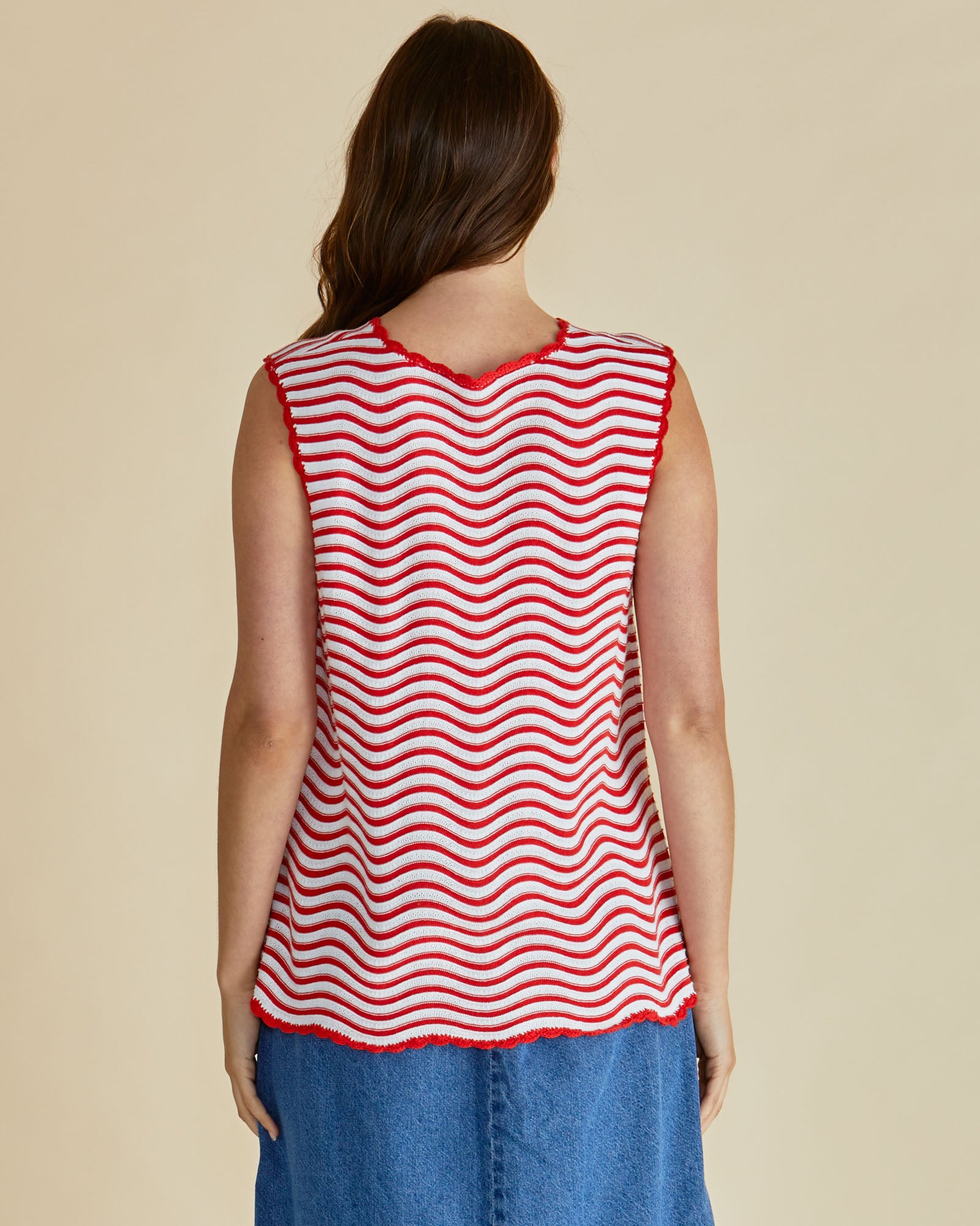 Betty Basics Aviva Tank - Red/White Stripe