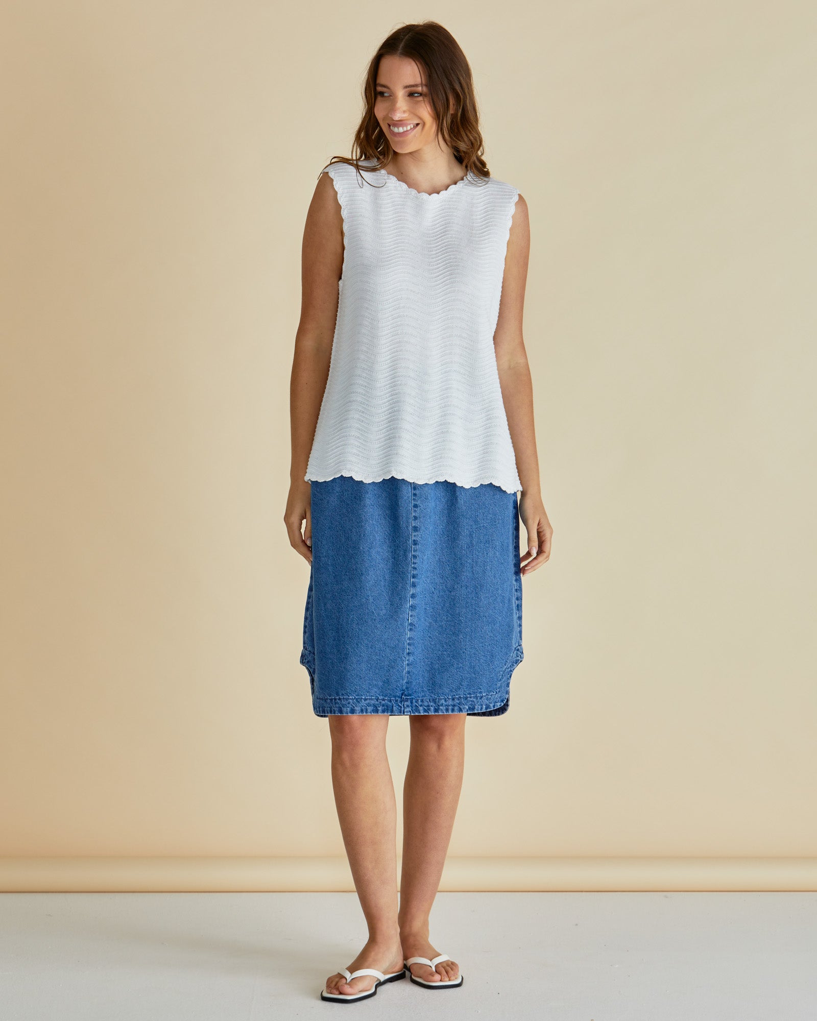 Betty Basics Aviva Tank - White Stripe