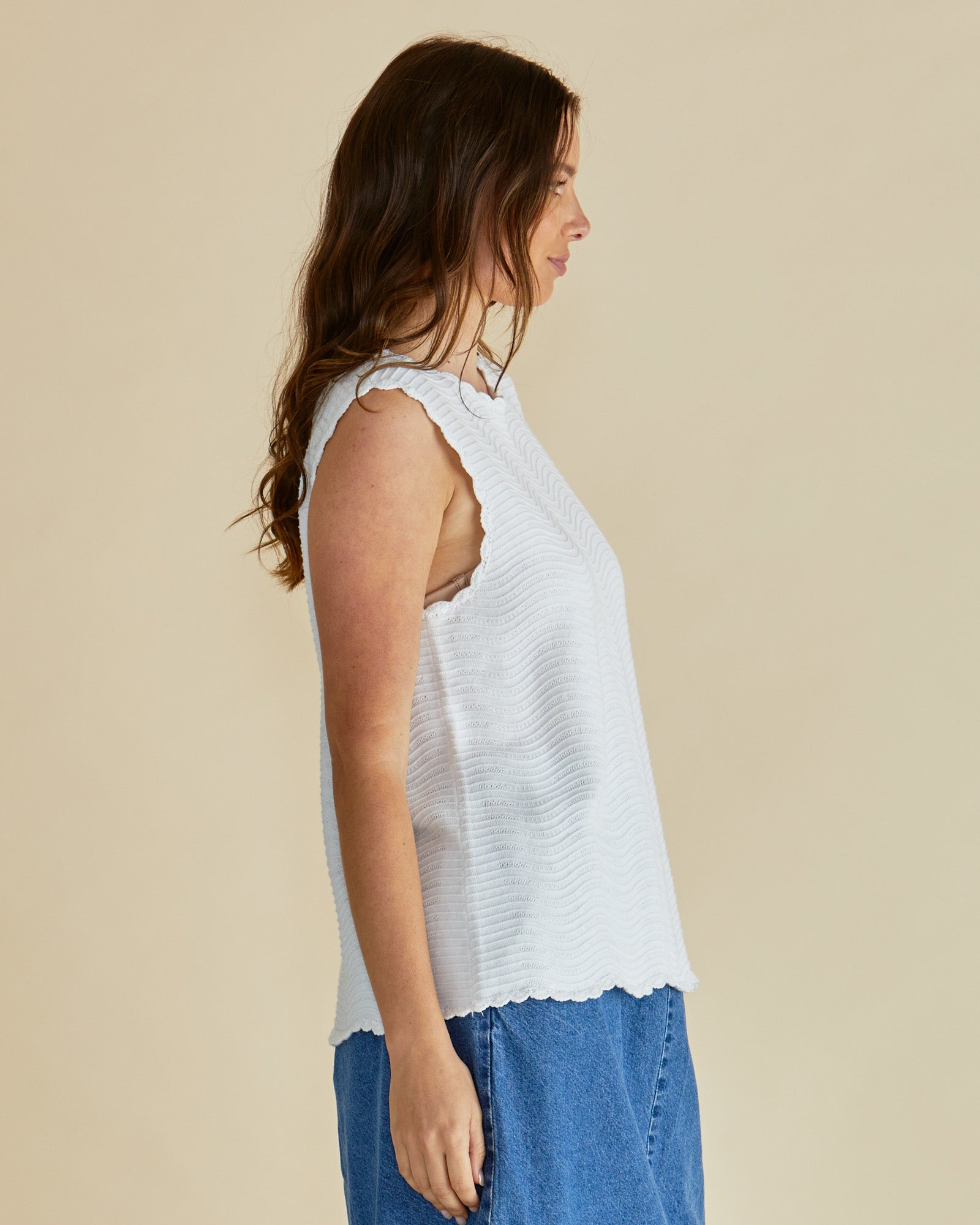 Betty Basics Aviva Tank - White Stripe
