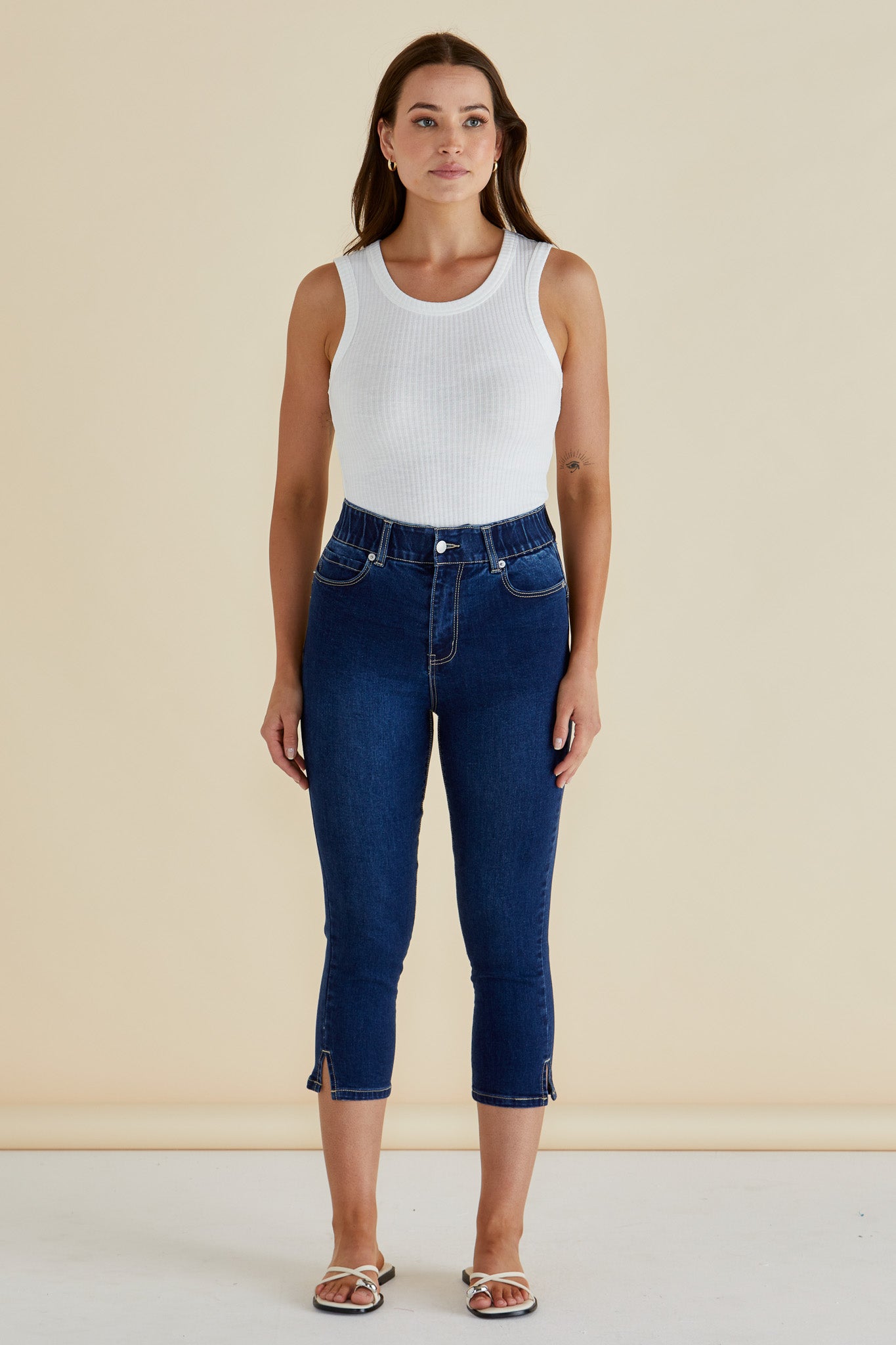 Collection of Betty Basics Camila Crop Jeans - Midnight Denim in a gallery layout