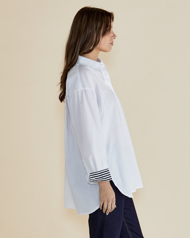 Collection of Betty Basics Claire Classic Shirt - White in a gallery layout