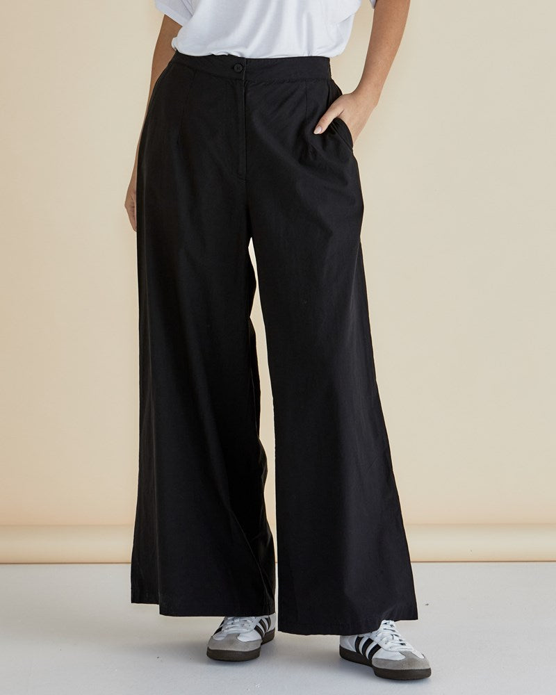 Collection of Betty Basics Wendy Wide Leg Pant - Black in a gallery layout