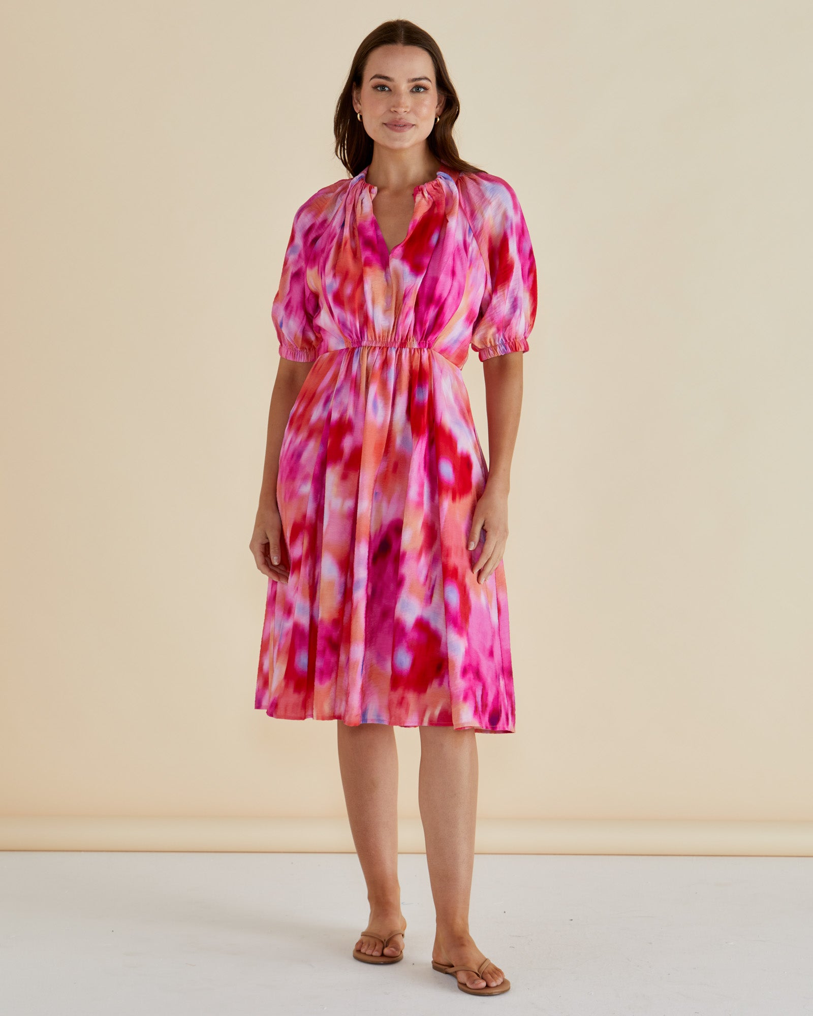 Collection of Betty Basics Emery Dress - Floral Abstract Print in a gallery layout