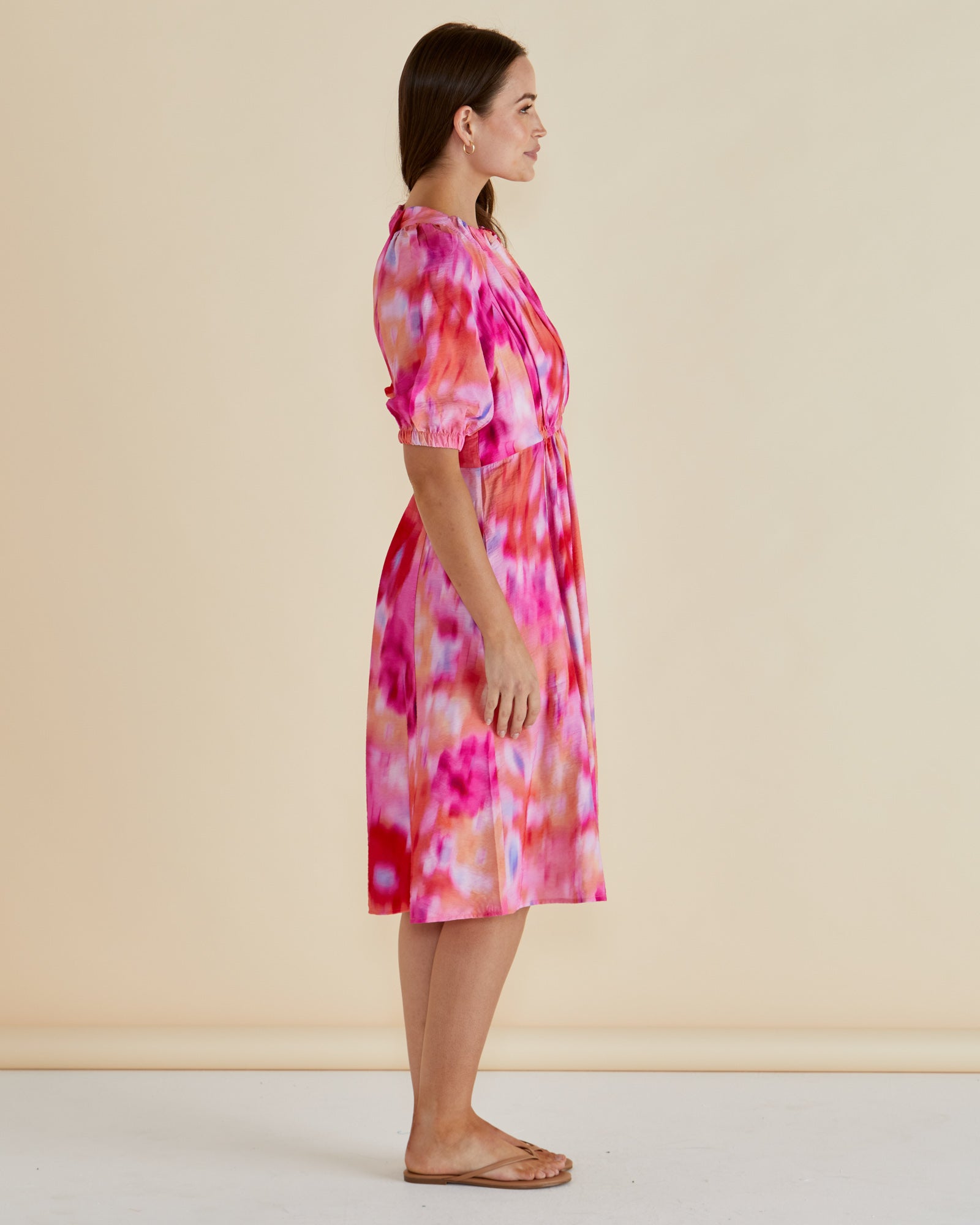 Collection of Betty Basics Emery Dress - Floral Abstract Print in a gallery layout
