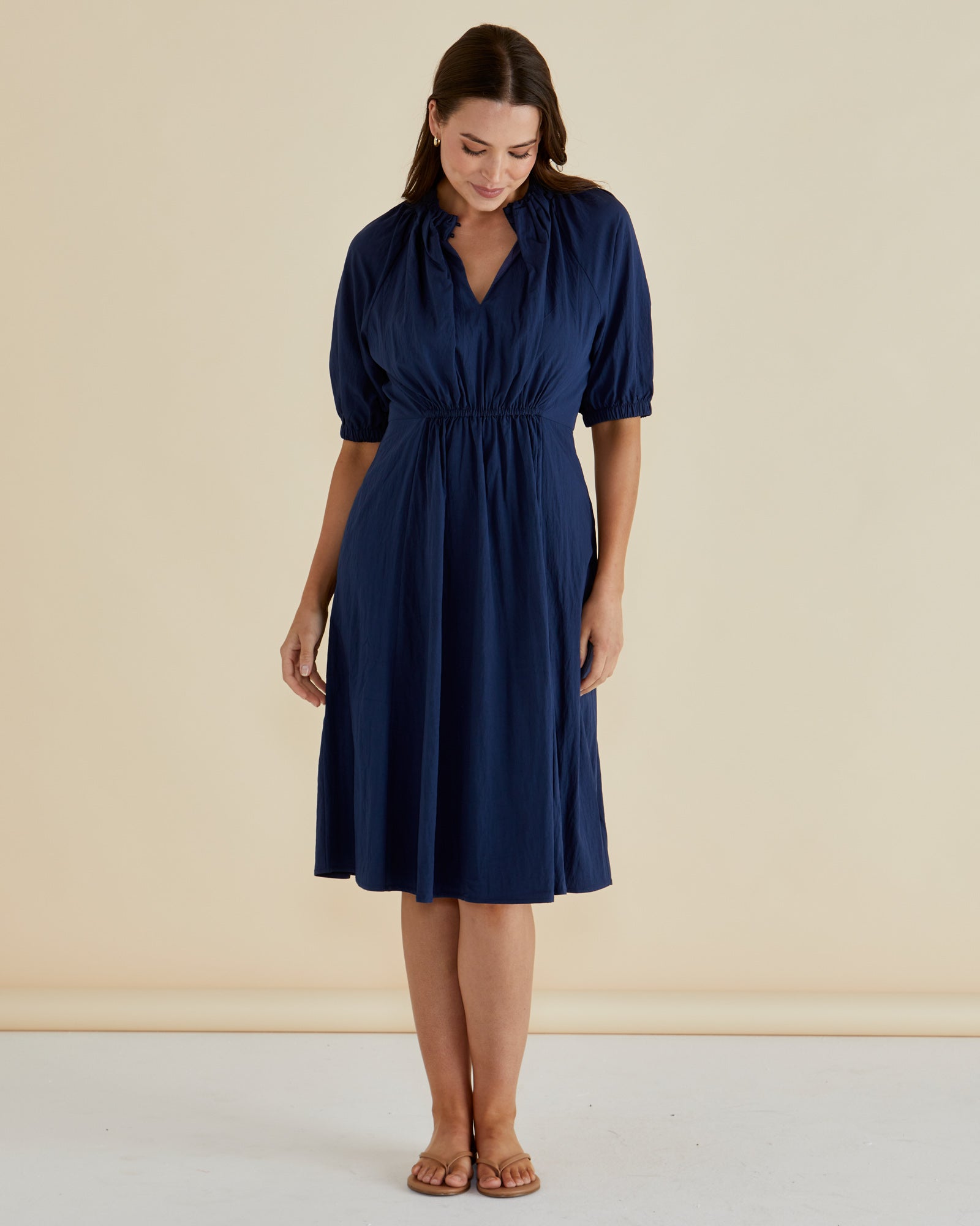 Collection of Betty Basics Emery Dress - Navy Blue in a gallery layout