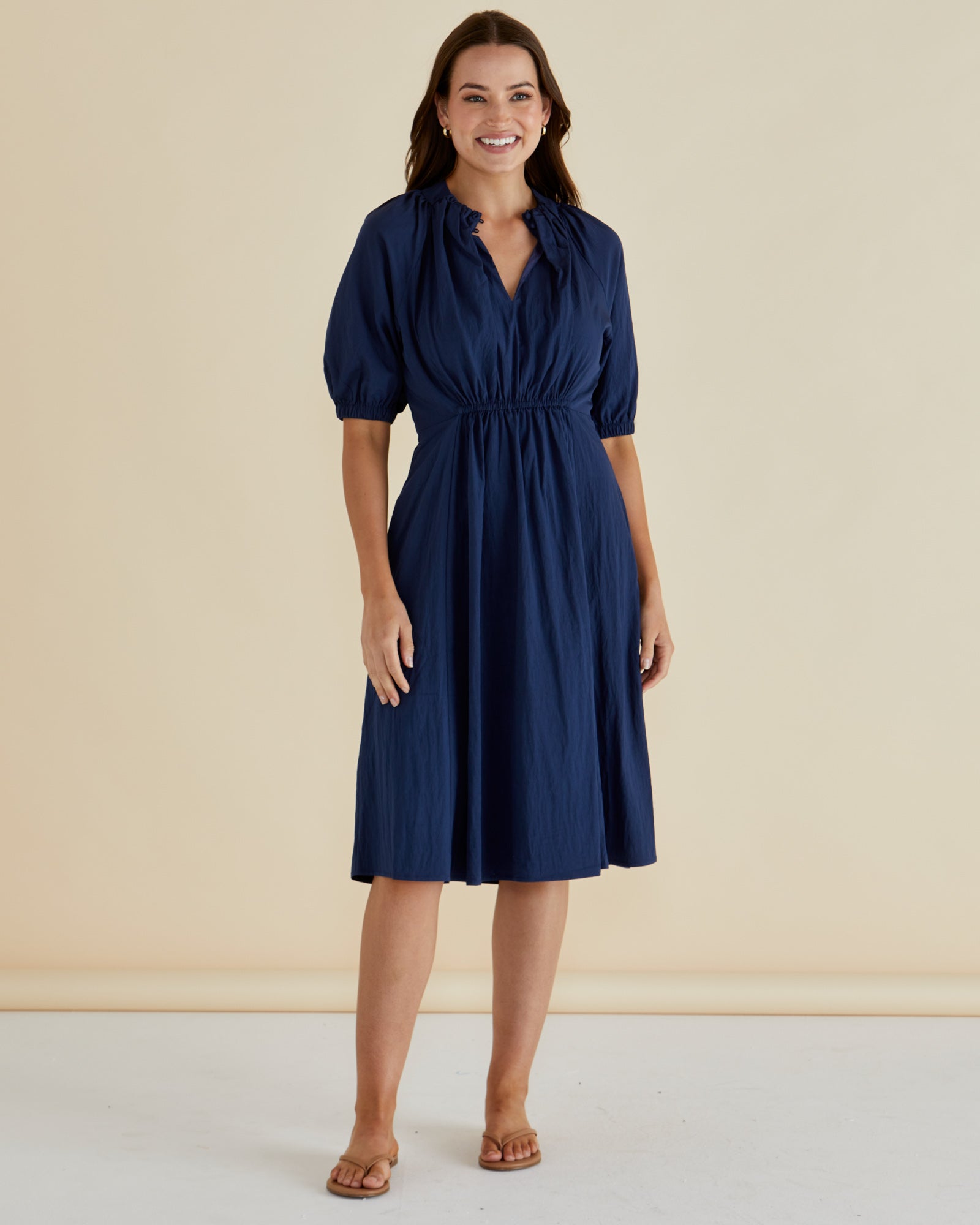 Collection of Betty Basics Emery Dress - Navy Blue in a gallery layout