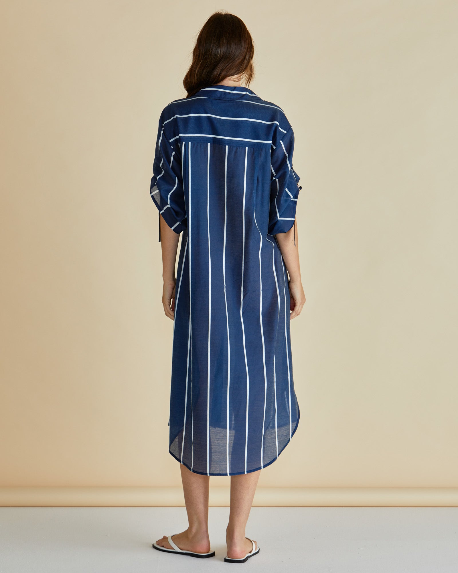 Betty Basics Hayman Shirt Dress - Navy/White Stripe