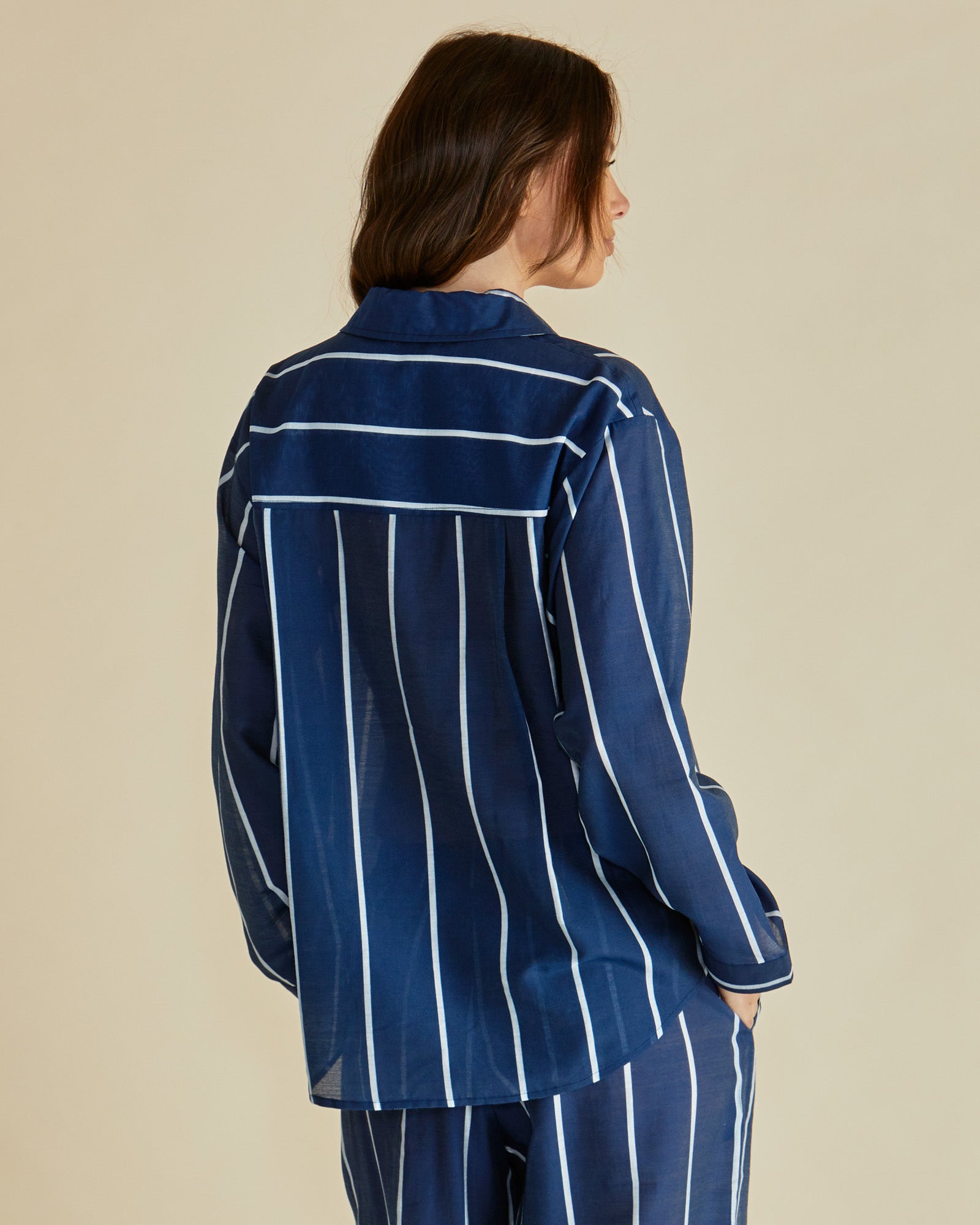 Image of Betty Basics Hayman Shirt - Navy/White Stripe