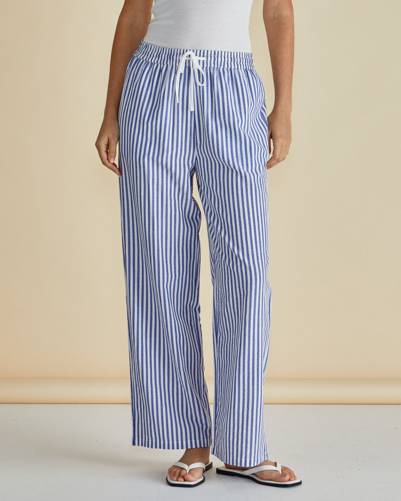Betty Basics Georgie Pant - Blue/White Stripe