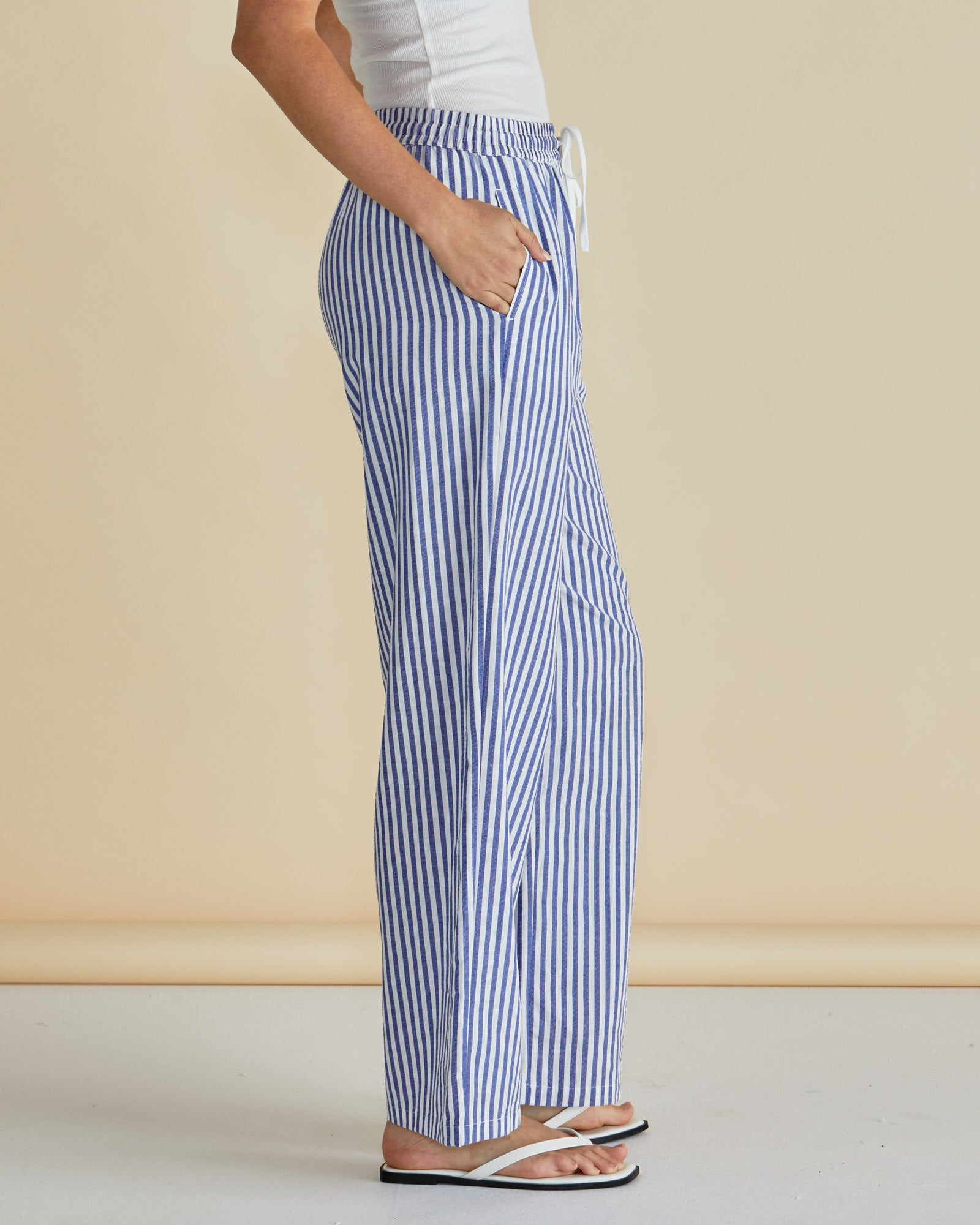 Betty Basics Georgie Pant - Blue/White Stripe