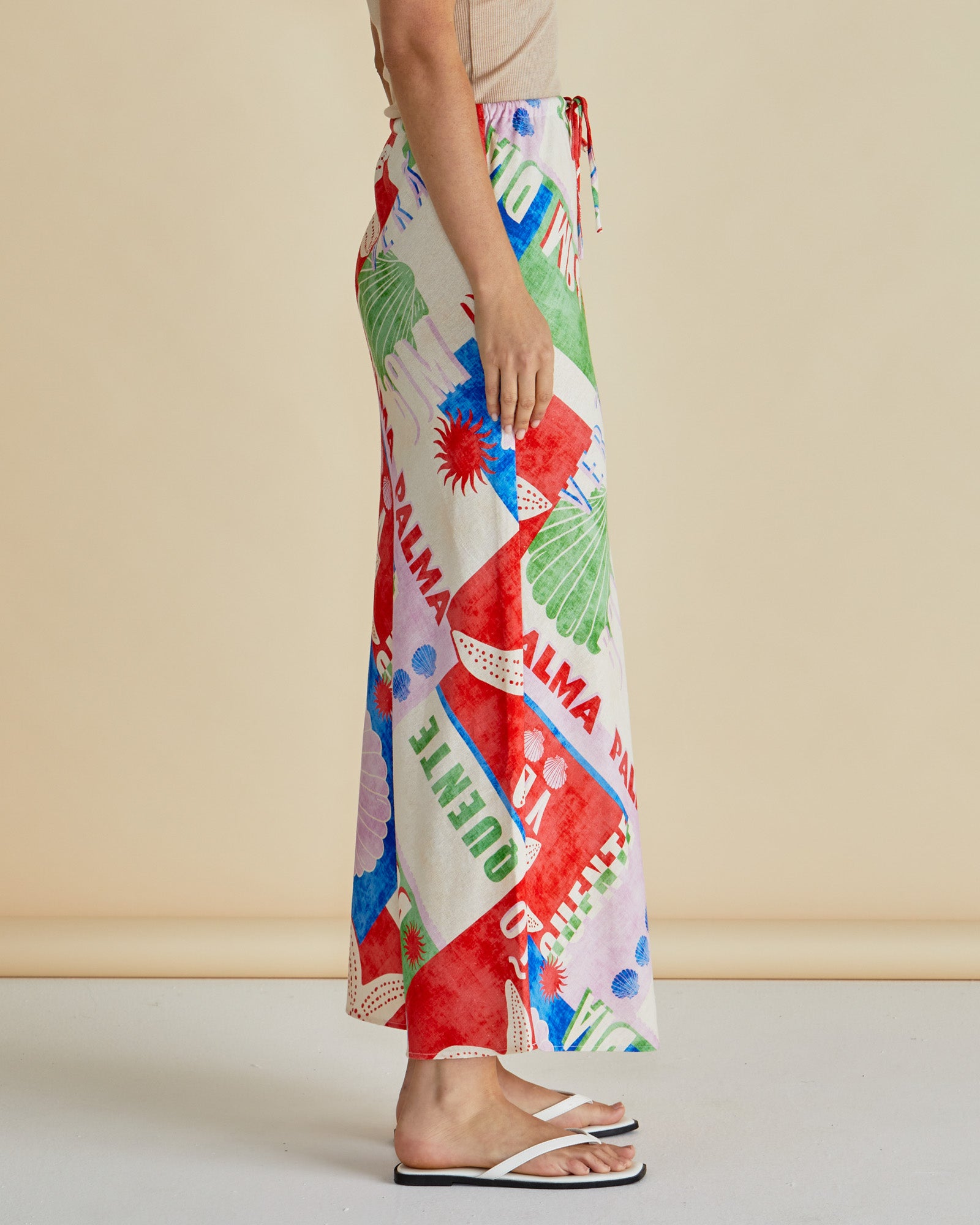 Betty Basics Brooke Bias Skirt - Seashell Print