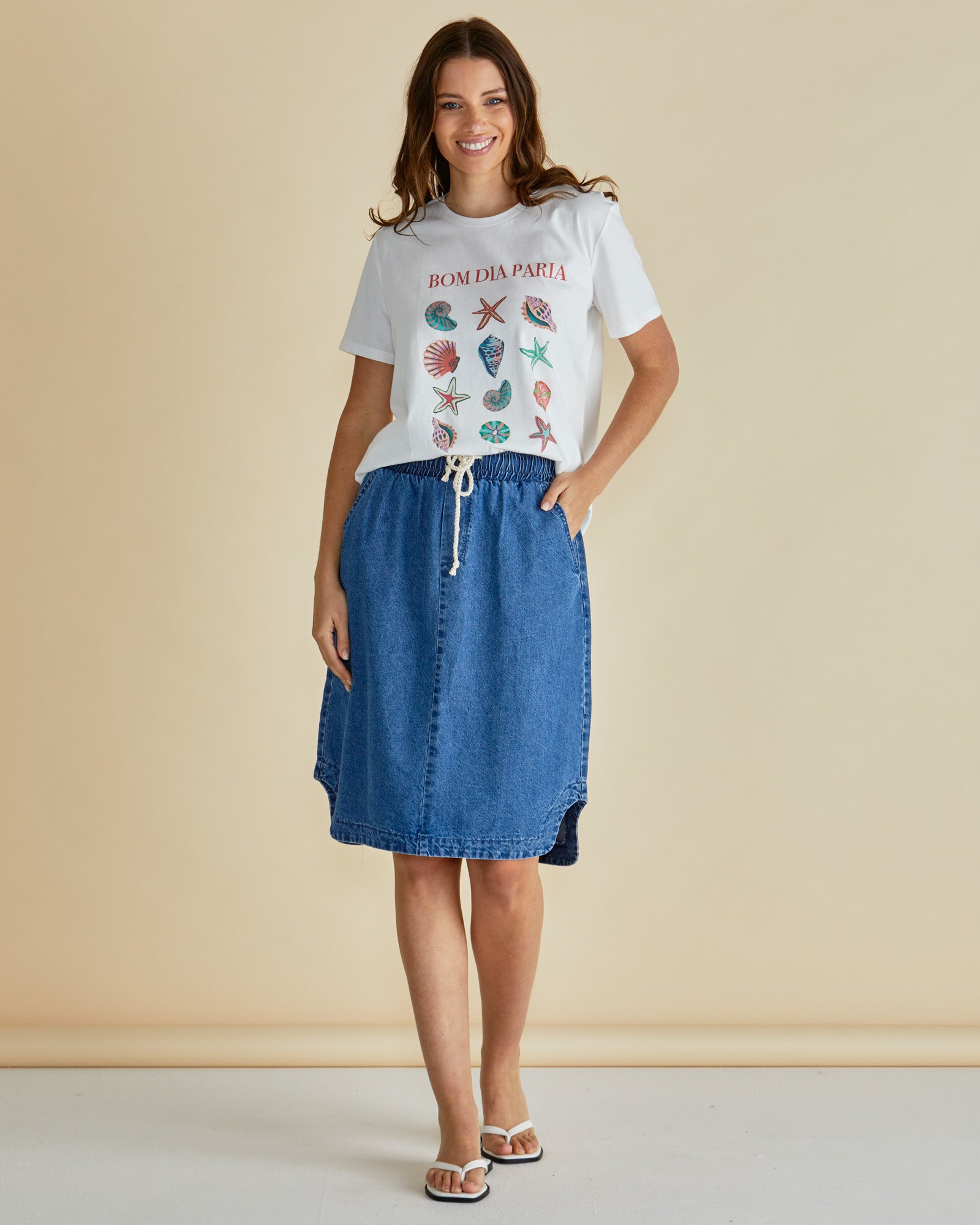 Betty Basics Dara Denim Skirt - Vintage Blue