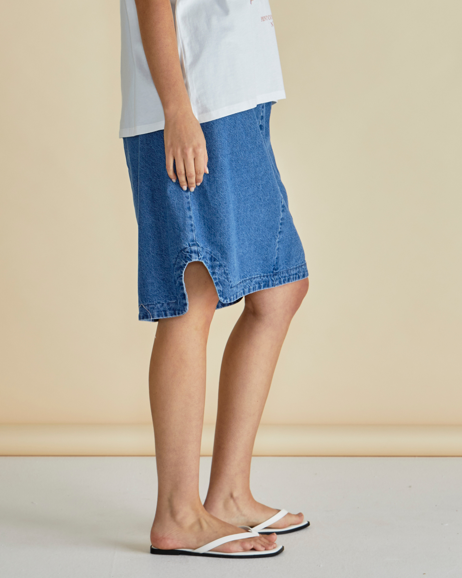 Collection of Betty Basics Dara Denim Skirt - Vintage Blue in a gallery layout