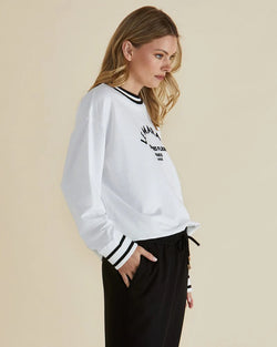 Collection of Betty Basics Marais Sweat - White in a gallery layout