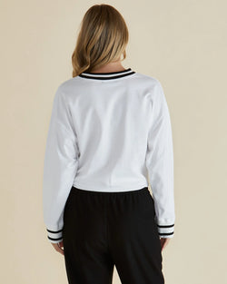 Collection of Betty Basics Marais Sweat - White in a gallery layout
