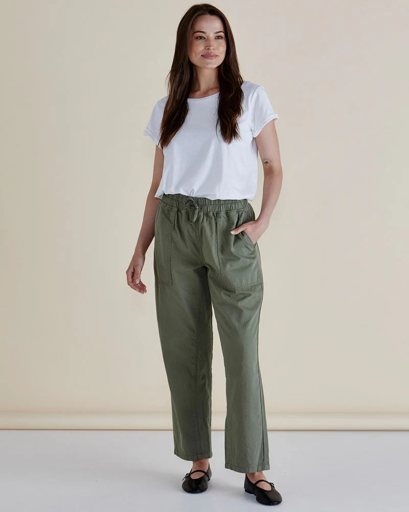 Collection of Betty Basic Quinn Cotton Jogger - Khaki in a gallery layout