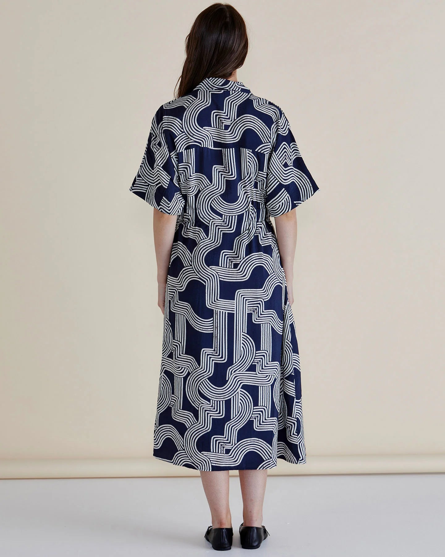 Collection of Betty Basic Skye Dress - Navy Geo in a gallery layout