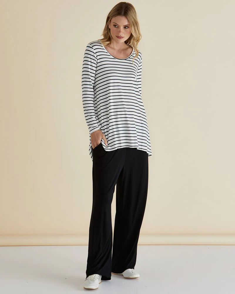 Collection of Betty Basic Weston Wide Leg Jogger - Black in a gallery layout