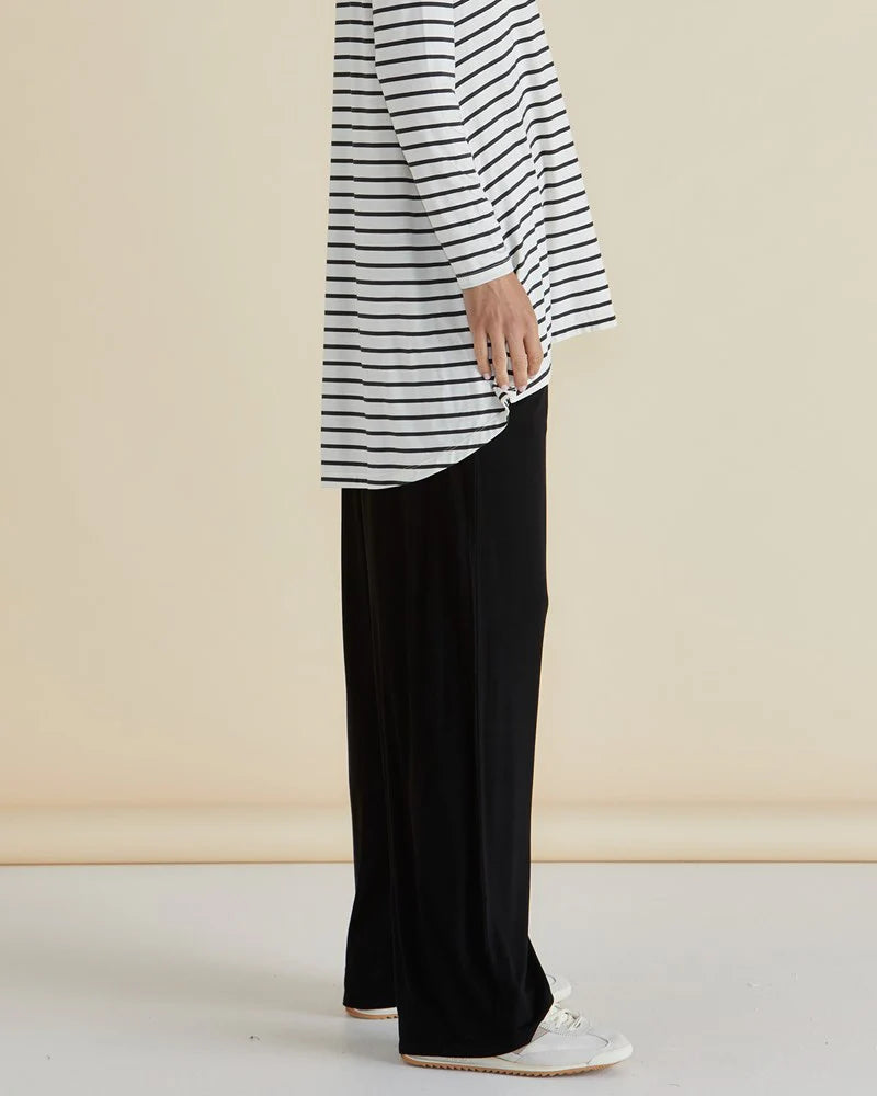 Collection of Betty Basic Weston Wide Leg Jogger - Black in a gallery layout