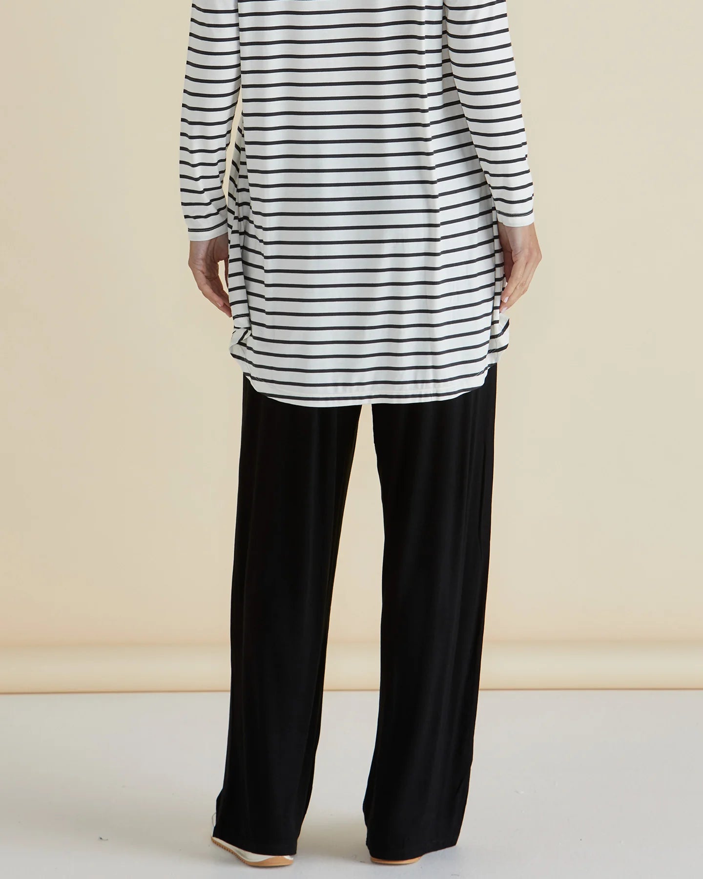 Collection of Betty Basic Weston Wide Leg Jogger - Black in a gallery layout