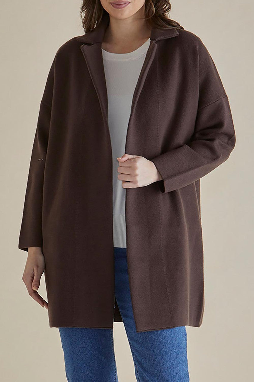 Collection of Betty Basic Bristol Coatigan - Brown in a gallery layout